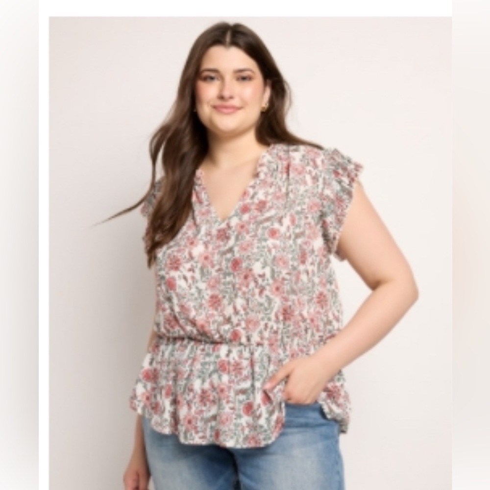 Floral peplum blouse